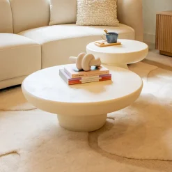 Sohome Ronde Salontafel Jake Set van 2 stuks, Beton* Salontafel Set|Ronde Salontafel