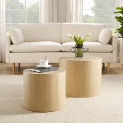 Artistiq Living Ronde Salontafel Jolyn MDF, Set van 2 stuks* Salontafel Set|Ronde Salontafel