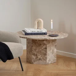 Bendt Ronde Salontafel Lasonya Travertin, 80cm* Ronde Salontafel
