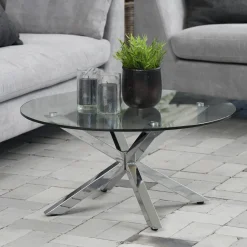 Bendt Ronde Salontafel Line* Glazen Salontafel|Ronde Salontafel