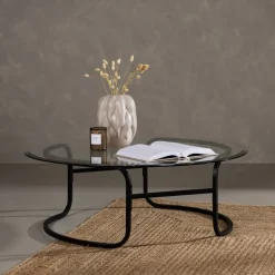 Nohr Ronde Salontafel Myron Glas, 110cm* Glazen Salontafel|Ronde Salontafel