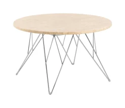 Bendt Ronde Salontafel Nadia Travertin, kleur Zand* Ronde Bijzettafel|Travertin Salontafel