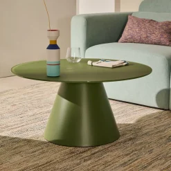 Kave Home Ronde Salontafel Wilshire Gehard glas, 80cm* Glazen Salontafel|Ronde Salontafel