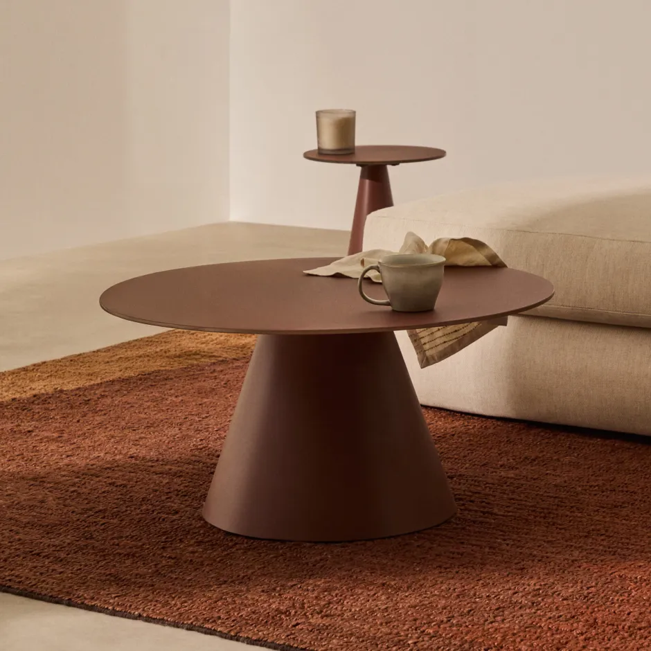 Kave Home Ronde Salontafel Wilshire Gehard glas, 80cm* Glazen Salontafel|Ronde Salontafel