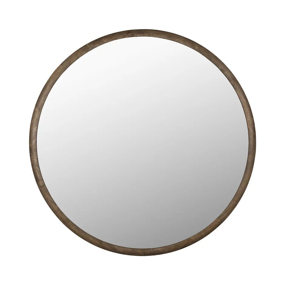 Dutchbone Ronde Spiegel Gale Rubberhout, 80cm* Ronde Spiegels