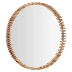 Kave Home Ronde Spiegel Polke hout* Ronde Spiegels
