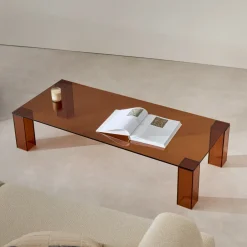Kave Home Salontafel Adularia Glas, kleur* Vierkante Salontafel|Glazen Salontafel