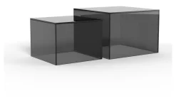 Bendt Salontafel Flavian Glas, Set van 2 stuks, kleur* Vierkante Salontafel|Salontafel Set