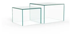 Bendt Salontafel Flavian Glas, Set van 2 stuks, kleur* Vierkante Salontafel|Salontafel Set