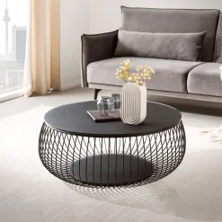 Artistiq Living Salontafel Johathan 86cm* Glazen Salontafel|Ronde Salontafel