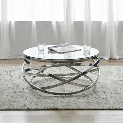 Artistiq Living Salontafel Mischa 80cm* Glazen Salontafel|Ronde Salontafel