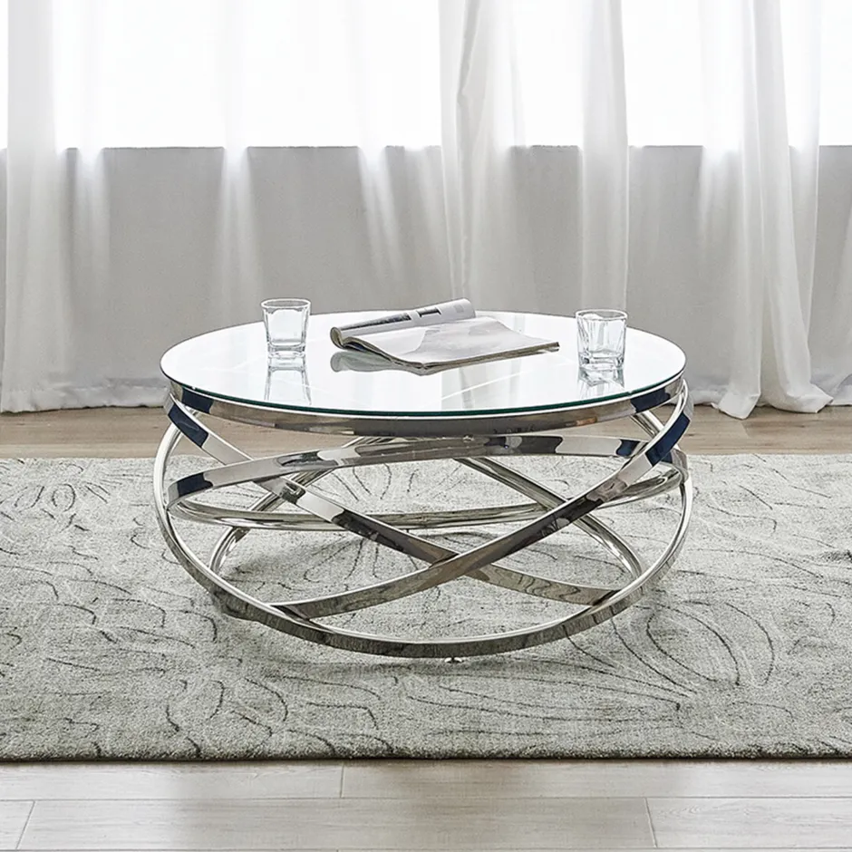 Artistiq Living Salontafel Mischa 80cm* Glazen Salontafel|Ronde Salontafel