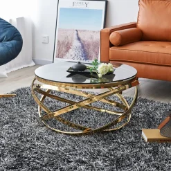 Artistiq Living Salontafel Mischa 80cm* Glazen Salontafel|Ronde Salontafel