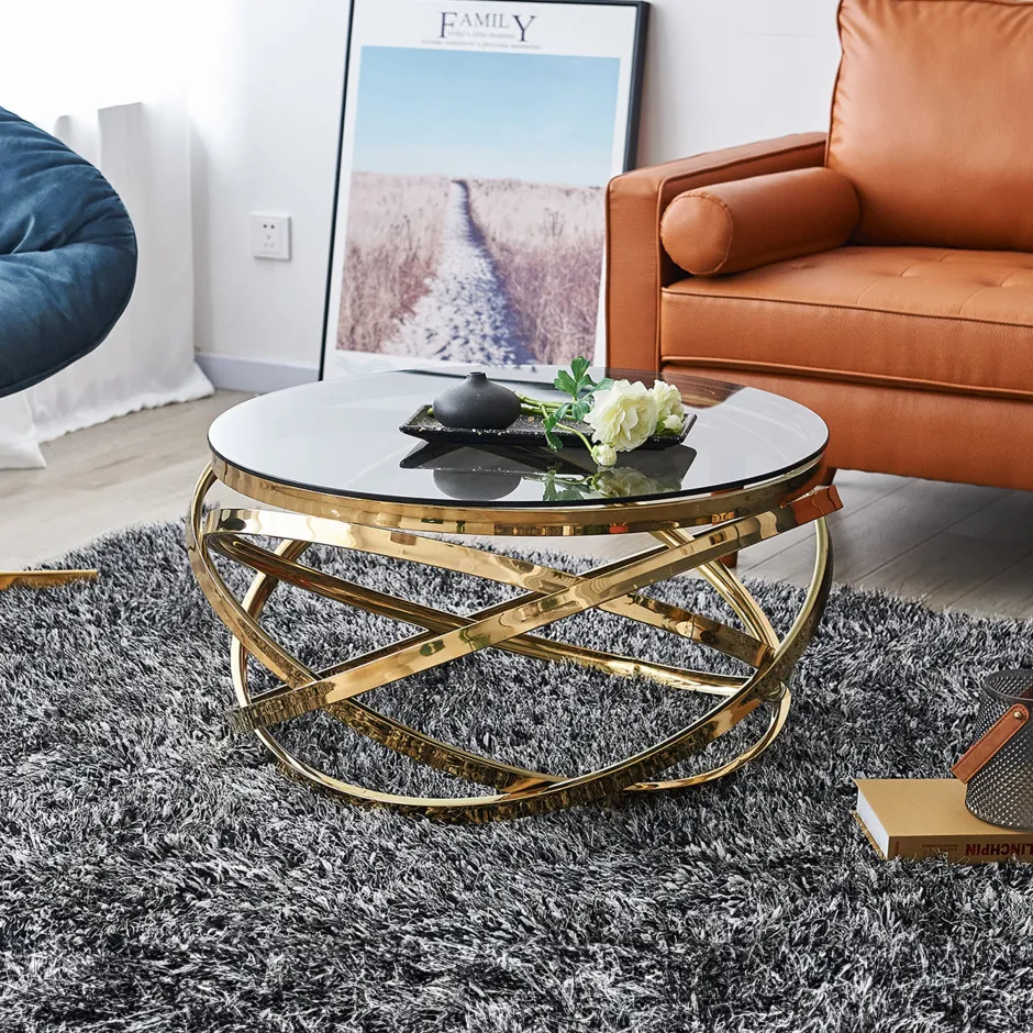 Artistiq Living Salontafel Mischa 80cm* Glazen Salontafel|Ronde Salontafel