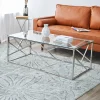 Artistiq Living Salontafel Mischa 120 x 60cm, kleur zilver* Glazen Salontafel