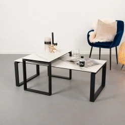 Sohome Salontafel Parker Set van 2 stuks, Keramiek met marmerlook, kleur* Salontafel Set