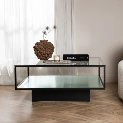 Nohr Salontafel Sheema Glas, 90 x 90cm* Vierkante Salontafel|Glazen Salontafel