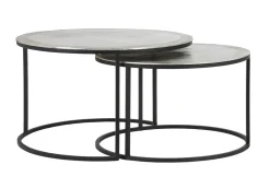 Light & Living Salontafel Talca Set van 2 stuks, 67/75cm* Salontafel Set|Ronde Salontafel