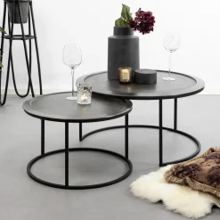 Light & Living Salontafel Talca Set van 2 stuks, 60/78cm, kleur* Salontafel Set|Ronde Salontafel