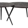 ZILT Salontafel Yasmijn Teakhout, Set van 2 stuks* Bijzettafels Set|Ronde Bijzettafel
