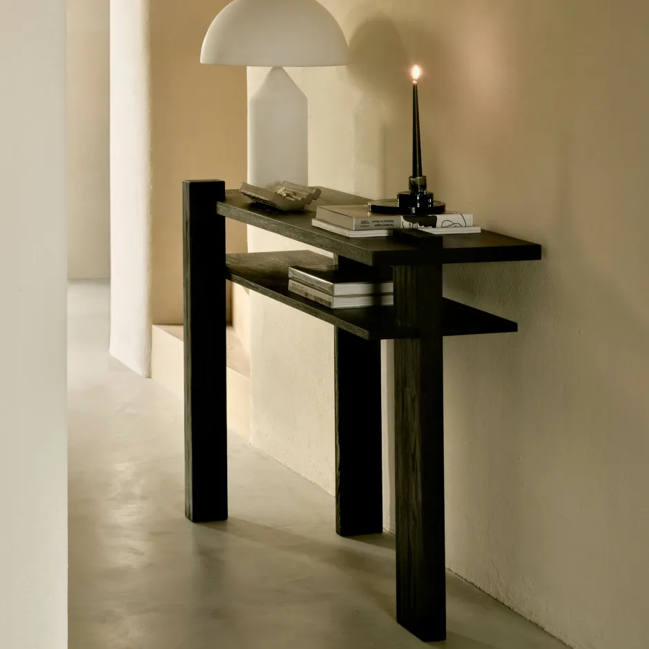Ethnicraft Sidetable Abstract Gevernist Teakhout, 133cm, kleur* Sidetables