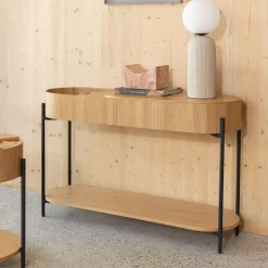 Zuiver Sidetable Slides Eikenhout, 120cm, kleur Naturel* Sidetables