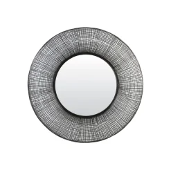 Light & Living Spiegel Samat Ø89cm* Zwarte Spiegels|Ronde Spiegels