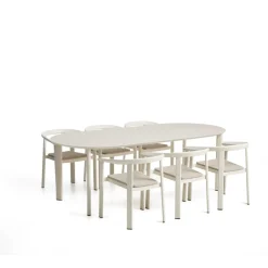 Kave Home Tuinset Erice Met ovale tuintafel en 6 stoelen, 230 x 100cm, kleur* Eettafels Voor In Je Tuin