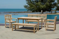 Artistiq Living Tuinset Jalela 2 fauteuils + 2 banken + tafel, Teakhout* Loungesets