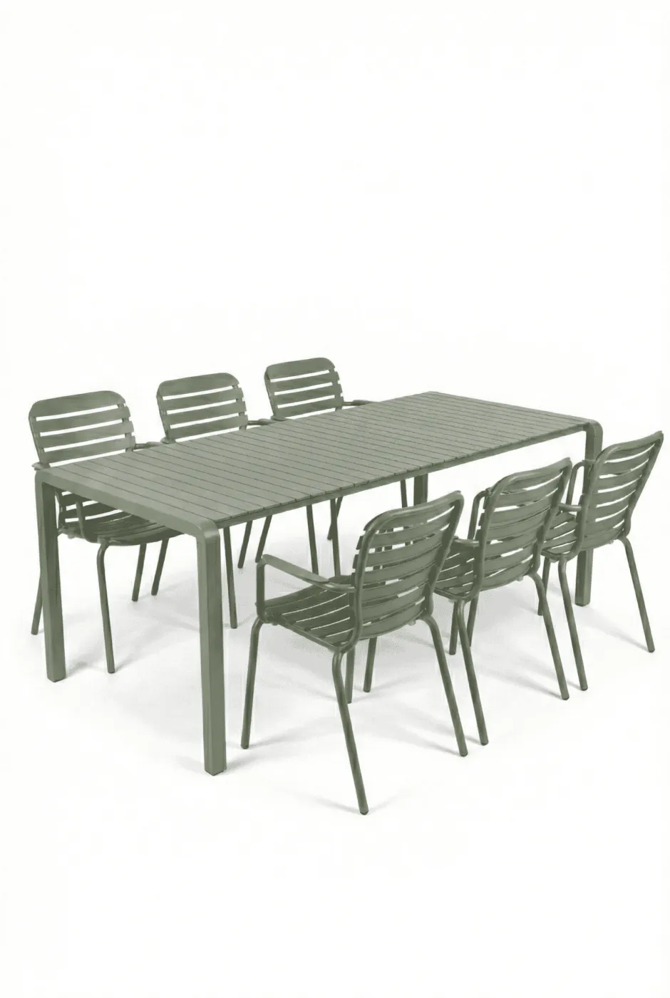 Zuiver Tuinset Vondel Met tuintafel en 6 stoelen met armleuning, 214 x 97cm* Eettafels Voor In Je Tuin