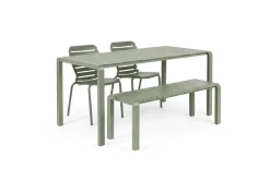 Zuiver Tuinset Vondel Met tuintafel, 2 stoelen en bankje, 168 x 87cm, kleur* Eettafels Voor In Je Tuin