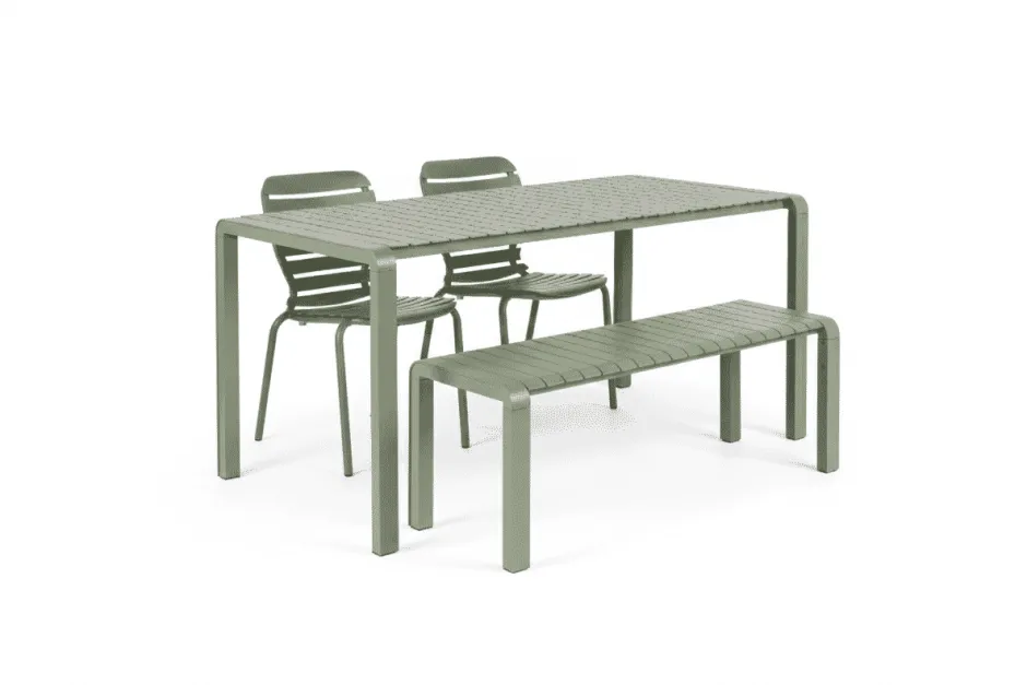 Zuiver Tuinset Vondel Met tuintafel, 2 stoelen en bankje, 168 x 87cm, kleur* Eettafels Voor In Je Tuin