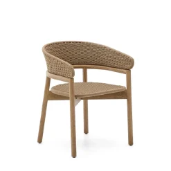 Kave Home Tuinstoel Arinella Acaciahout en geweven touw* Terrasstoelen
