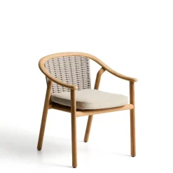Kave Home Tuinstoel Elunda Teakhout* Terrasstoelen