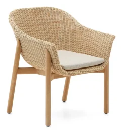 Kave Home Tuinstoel Galea Teakhout en rattan* Terrasstoelen