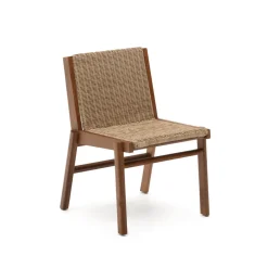 Kave Home Tuinstoel Itani Acaciahout en rattan* Terrasstoelen