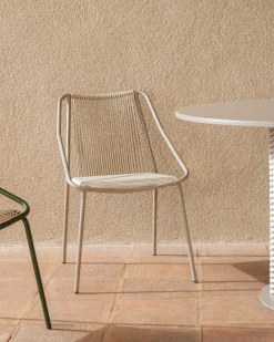 Kave Home Tuinstoel Zivia Staal en touw* Terrasstoelen