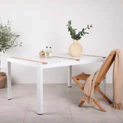 Nohr Tuintafel Lynnetta Aluminium en teakhout, kleur* Eettafels Voor In Je Tuin