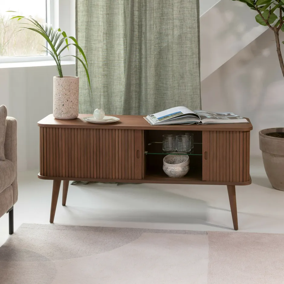 Zuiver TV-meubel Barbier Hout, 120cm* Tv-Meubel Zwart