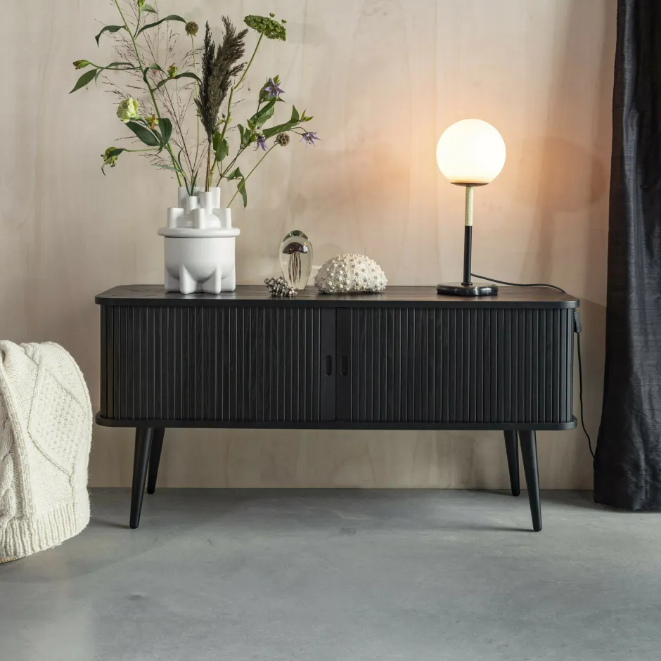 Zuiver TV-meubel Barbier Hout, 120cm* Tv-Meubel Zwart