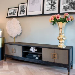 Richmond Interiors TV-meubel Bloomingville Eikenhout, 185cm* Tv-Meubel Zwart