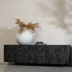 WOOOD TV-meubel Counter Mangohout, 160cm, kleur* Tv-Meubel Zwart