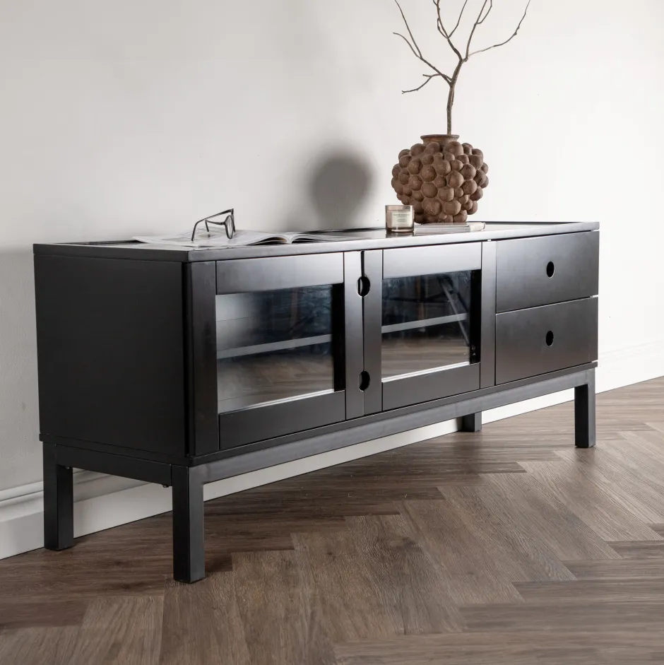 Nohr TV-meubel Dorthy MDF en staal, 150cm* Tv-Meubel Zwart