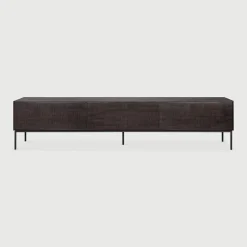 Ethnicraft TV-meubel Grooves Gevernist Teakhout* Tv-Meubel Zwart