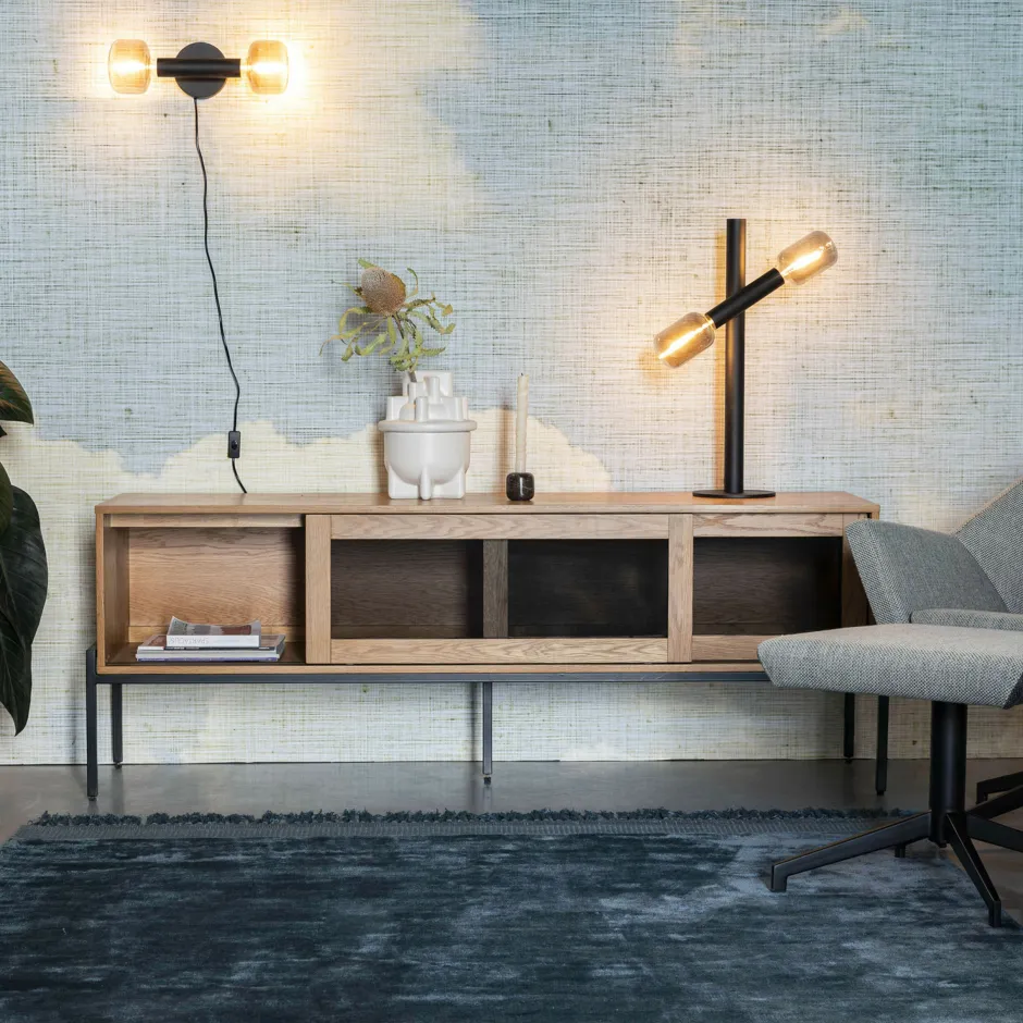 Zuiver TV-meubel Hardy Hout, 160cm* Tv-Meubel Zwart