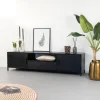 Livingfurn TV-meubel Kala Mangohout 180cm, kleur Zwart* Tv-Meubel Zwart