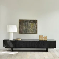 Ethnicraft TV-meubel Mosaic Gevernist Teakhout* Tv-Meubel Zwart