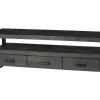 Livingfurn TV-meubel Norris Mangohout en staal, 150 cm* Tv-Meubel Zwart