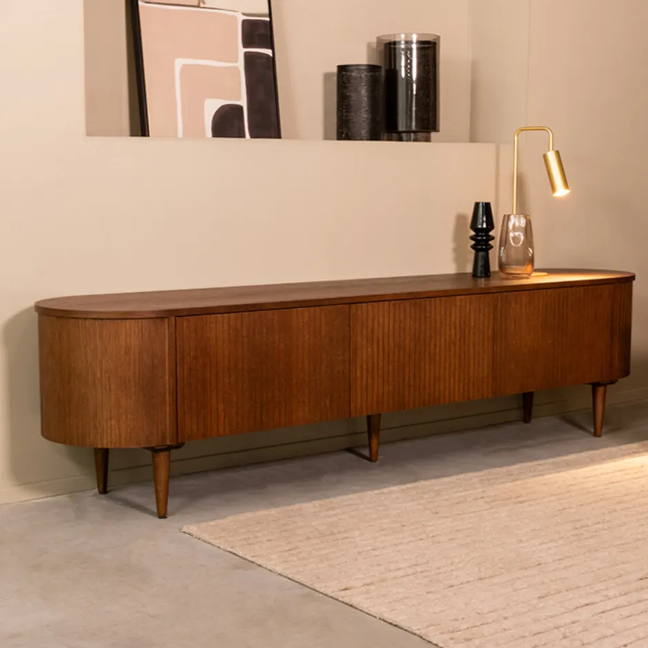 LABEL51 TV-meubel Oliva Eiken, 220cm* Tv-Meubel Zwart