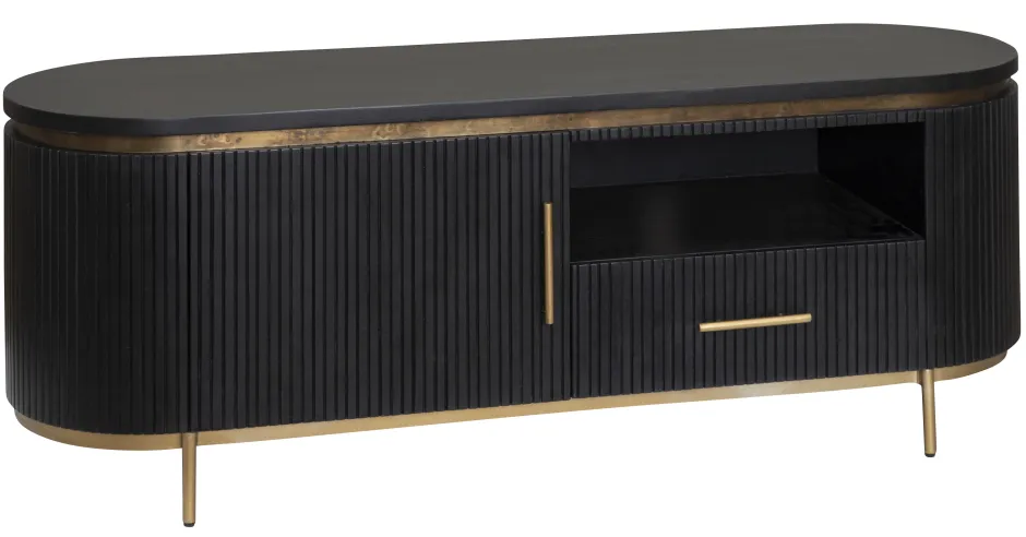 Tower Living TV-meubel Rivello Mangohout, 150cm* Tv-Meubel Zwart